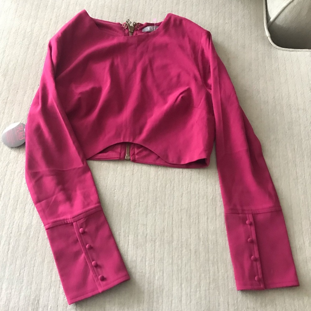 HOT MIAMI STYLES FUCHSIA CROP TOP